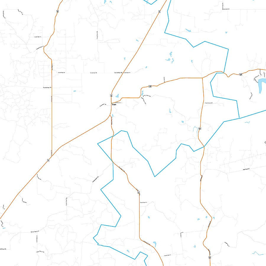 Stephens County, TX Premium Style Wall Map