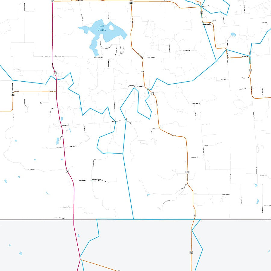 Stephens County, TX Premium Style Wall Map