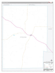 Sterling County, TX Premium Style Wall Map