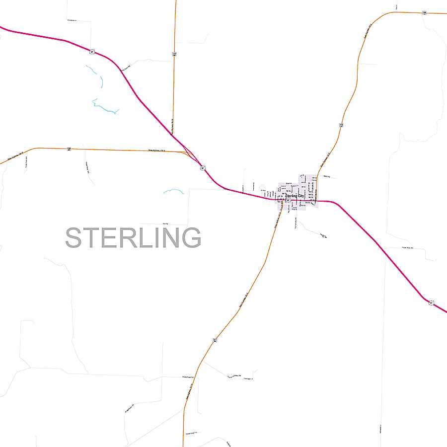 Sterling County, TX Premium Style Wall Map