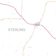 Sterling County, TX Premium Style Wall Map