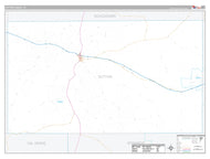 Sutton County, TX Premium Style Wall Map