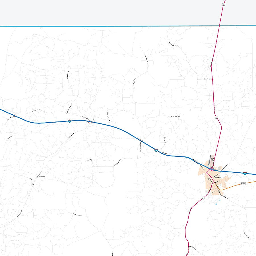 Sutton County, TX Premium Style Wall Map