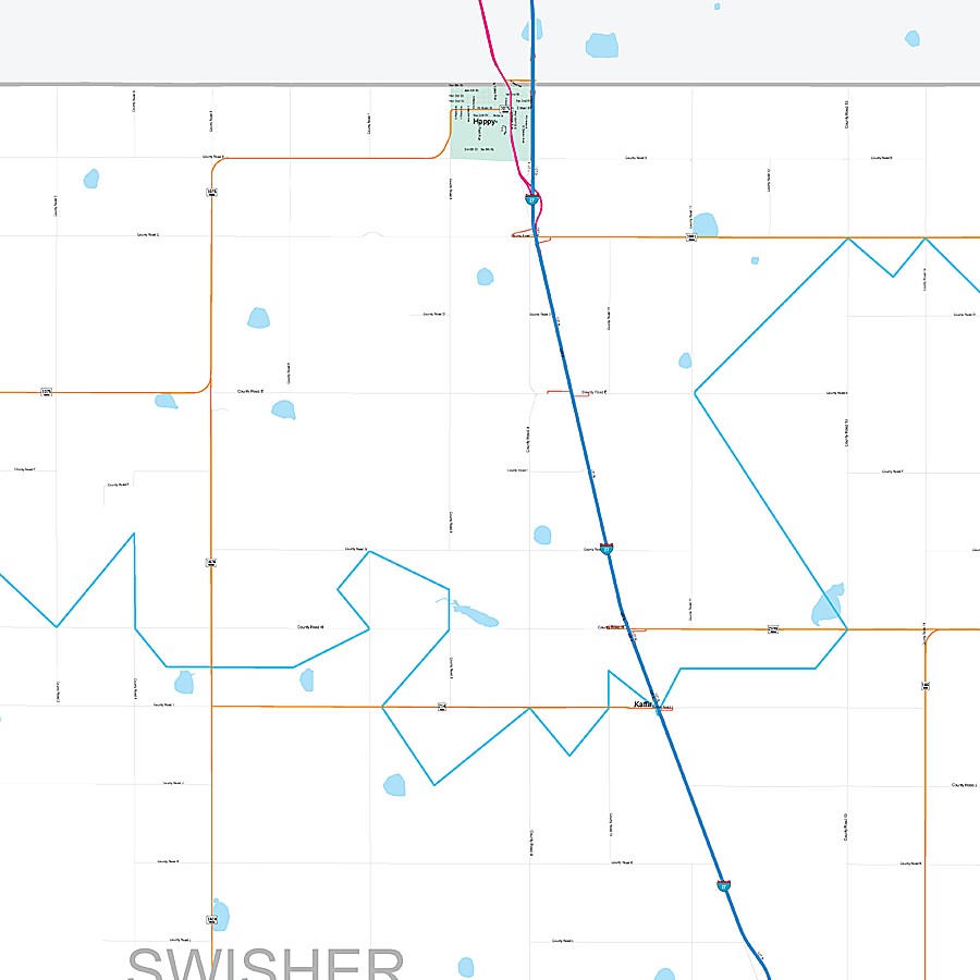 Swisher County, TX Premium Style Wall Map