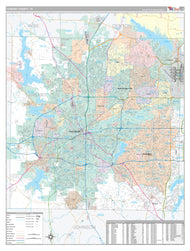 Tarrant County, TX Premium Style Wall Map