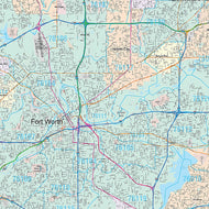 Tarrant County, TX Premium Style Wall Map