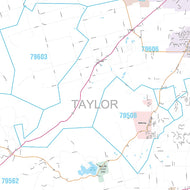 Taylor County, TX Premium Style Wall Map
