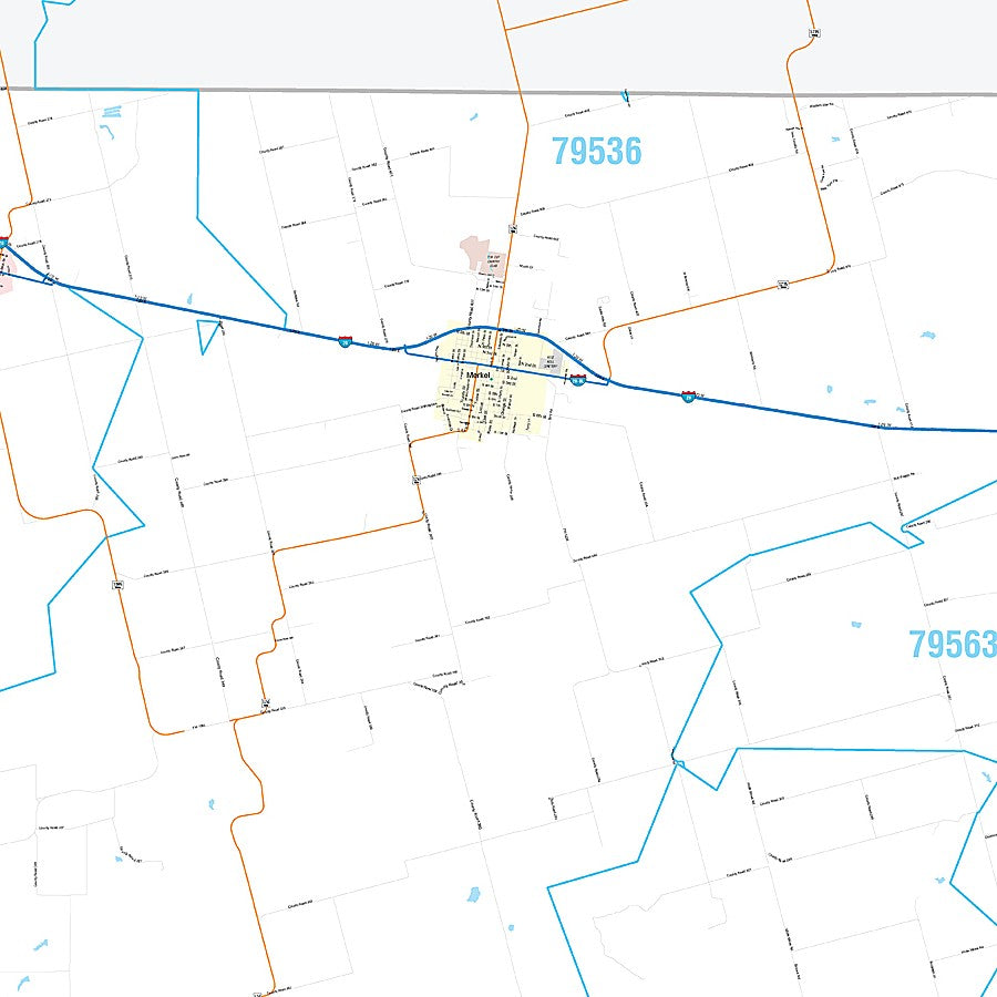 Taylor County, TX Premium Style Wall Map