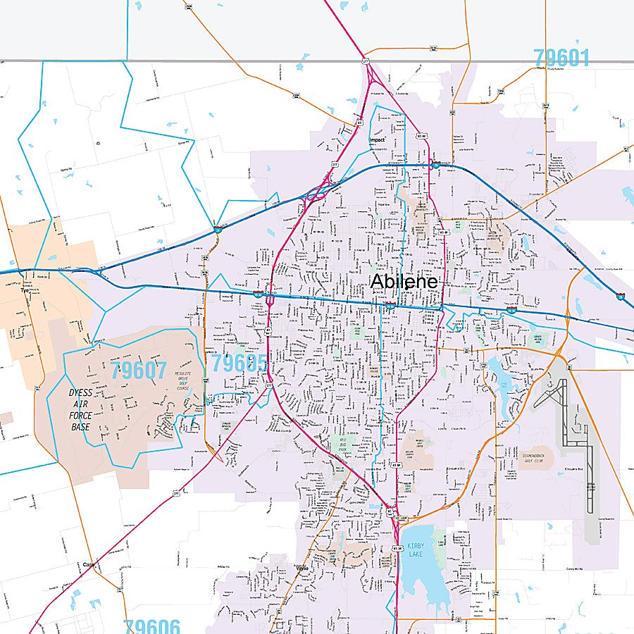 Taylor County, TX Premium Style Wall Map
