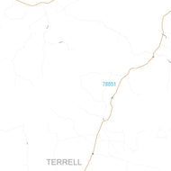 Terrell County, TX Premium Style Wall Map