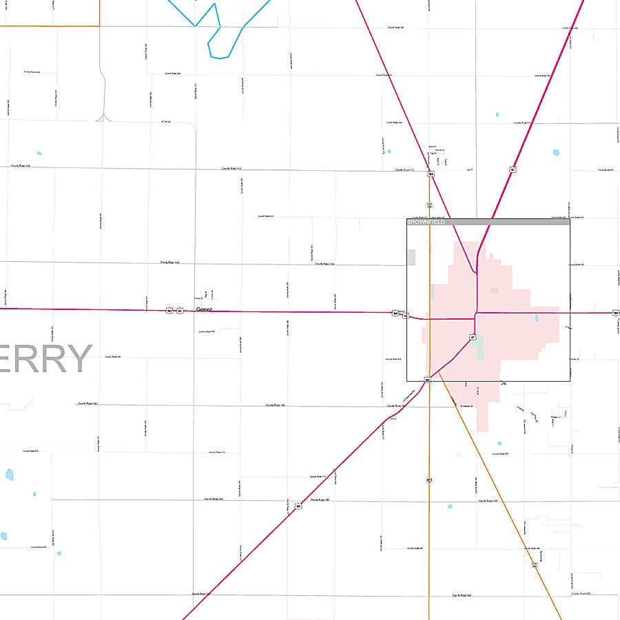 Terry County, TX Premium Style Wall Map