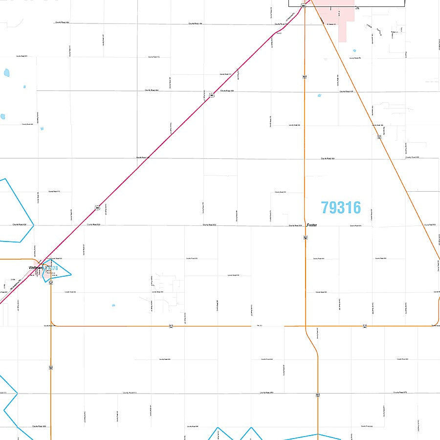 Terry County, TX Premium Style Wall Map