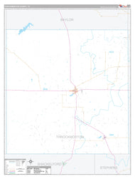 Throckmorton County, TX Premium Style Wall Map