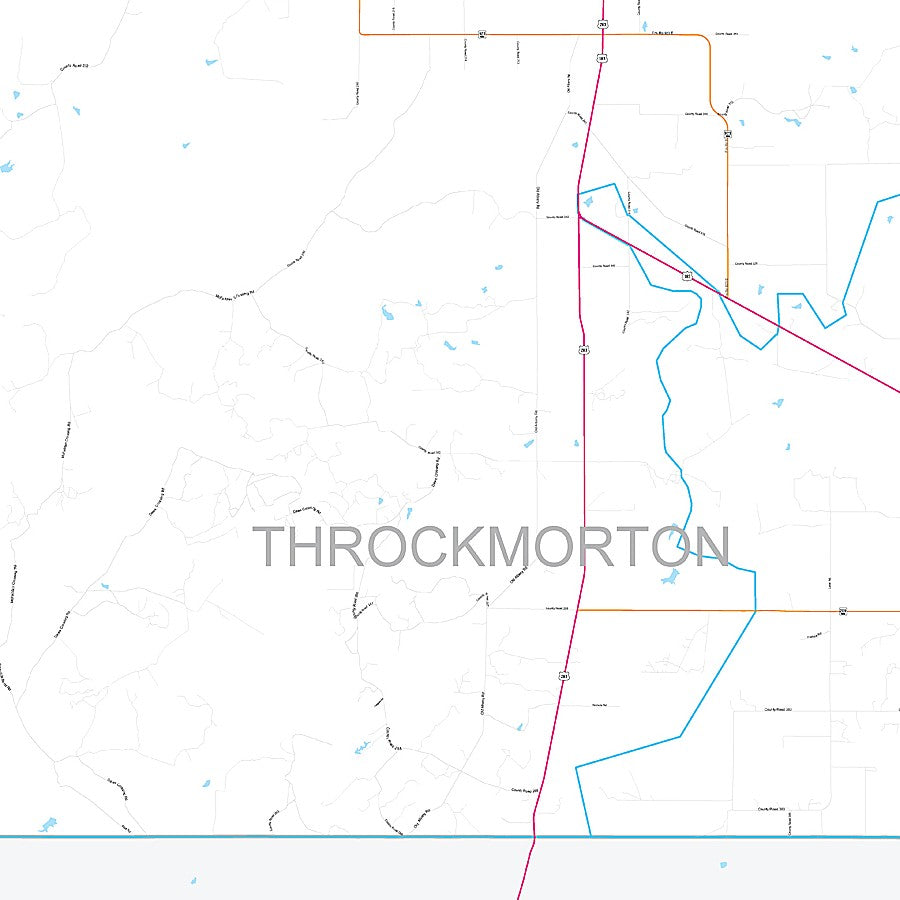 Throckmorton County, TX Premium Style Wall Map