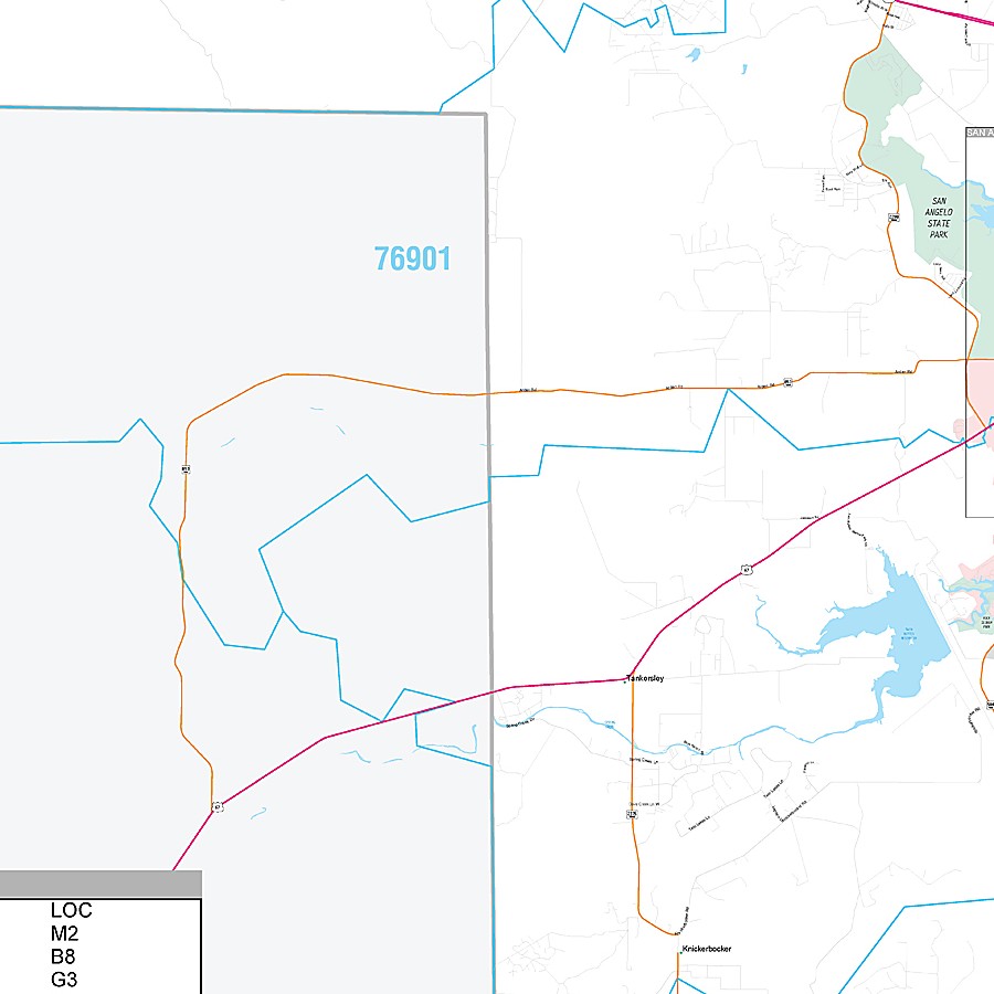 Tom Green County, TX Premium Style Wall Map