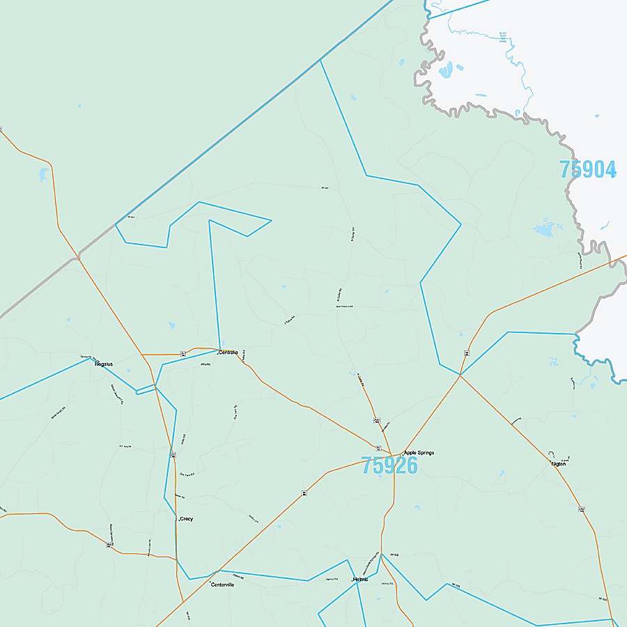 Trinity County, TX Premium Style Wall Map