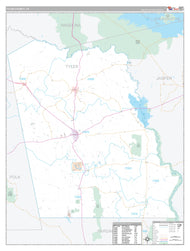 Tyler County, TX Premium Style Wall Map