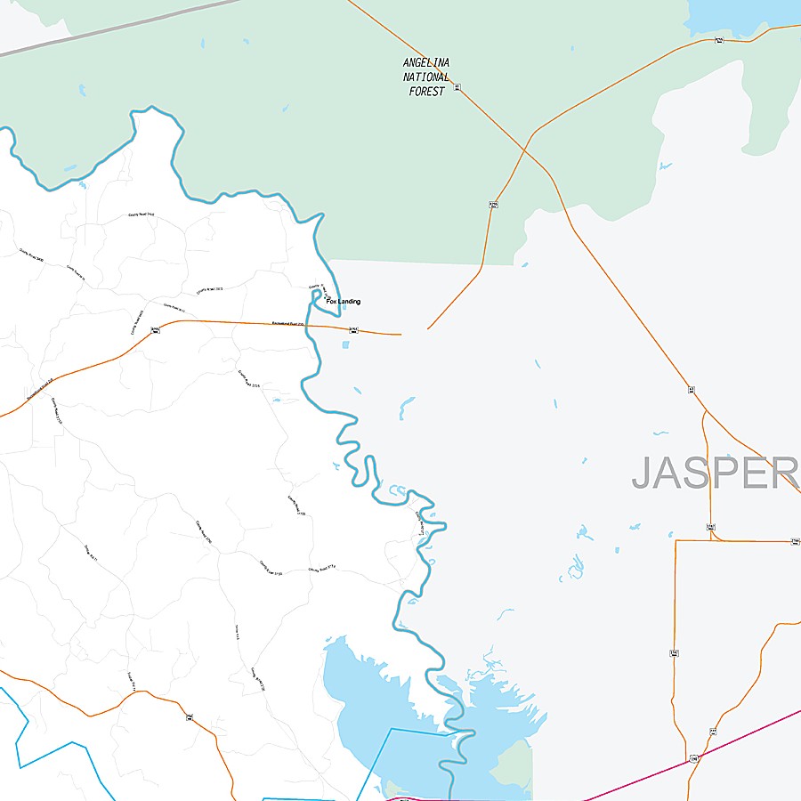 Tyler County, TX Premium Style Wall Map