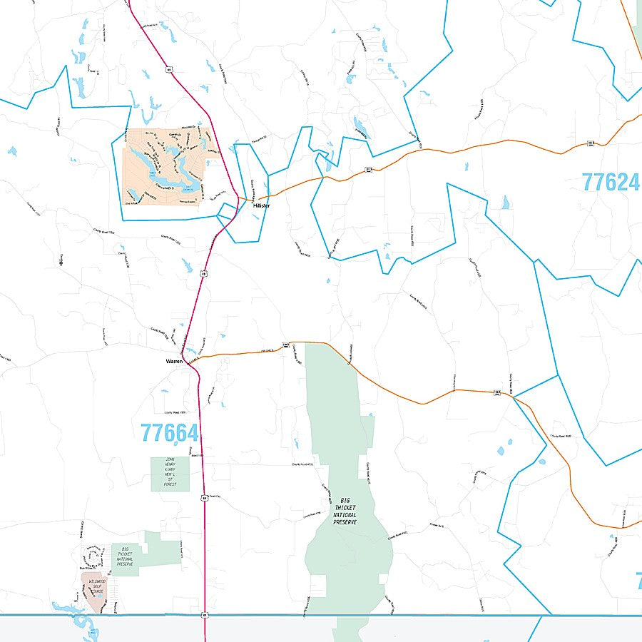 Tyler County, TX Premium Style Wall Map