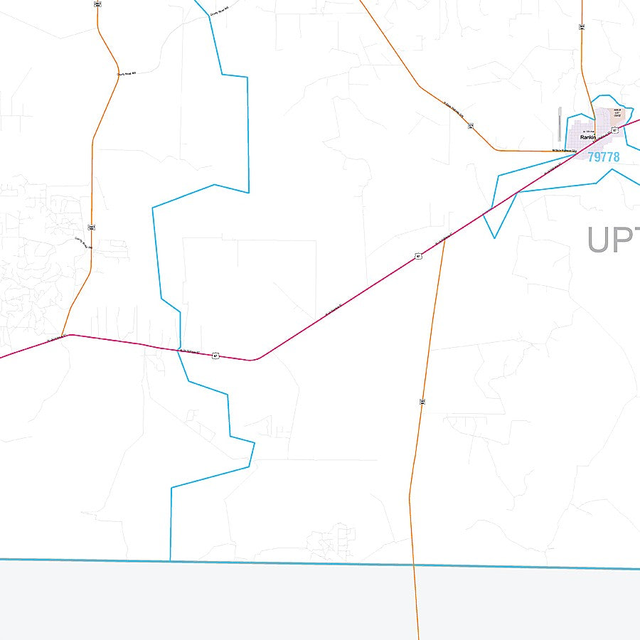 Upton County, TX Premium Style Wall Map