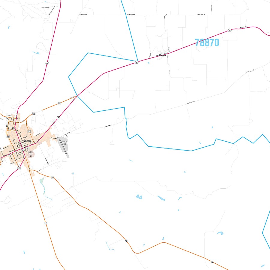 Uvalde County, TX Premium Style Wall Map