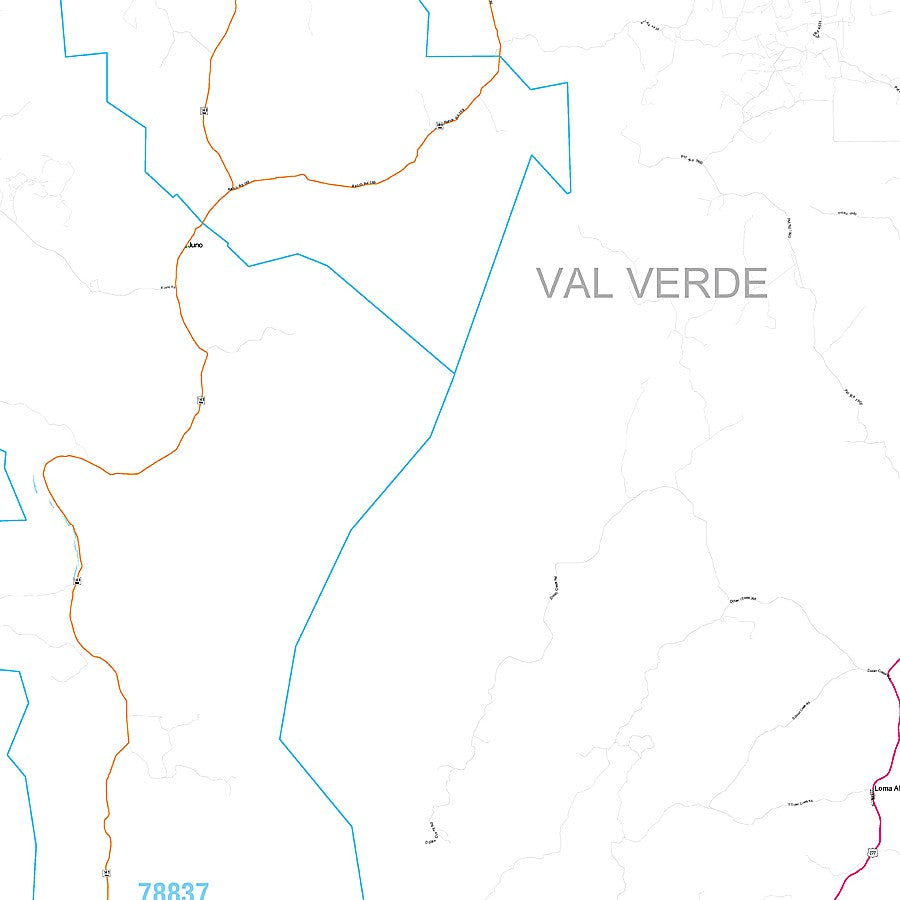 Val Verde County, TX Premium Style Wall Map