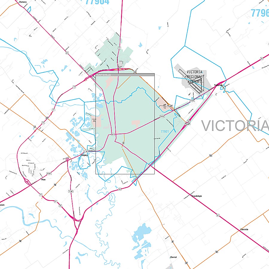 Victoria County, TX Premium Style Wall Map