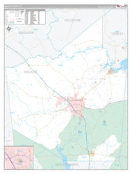Walker County, TX Premium Style Wall Map
