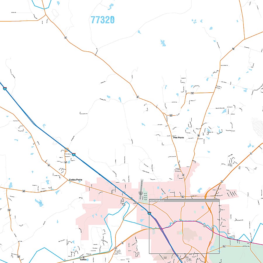 Walker County, TX Premium Style Wall Map