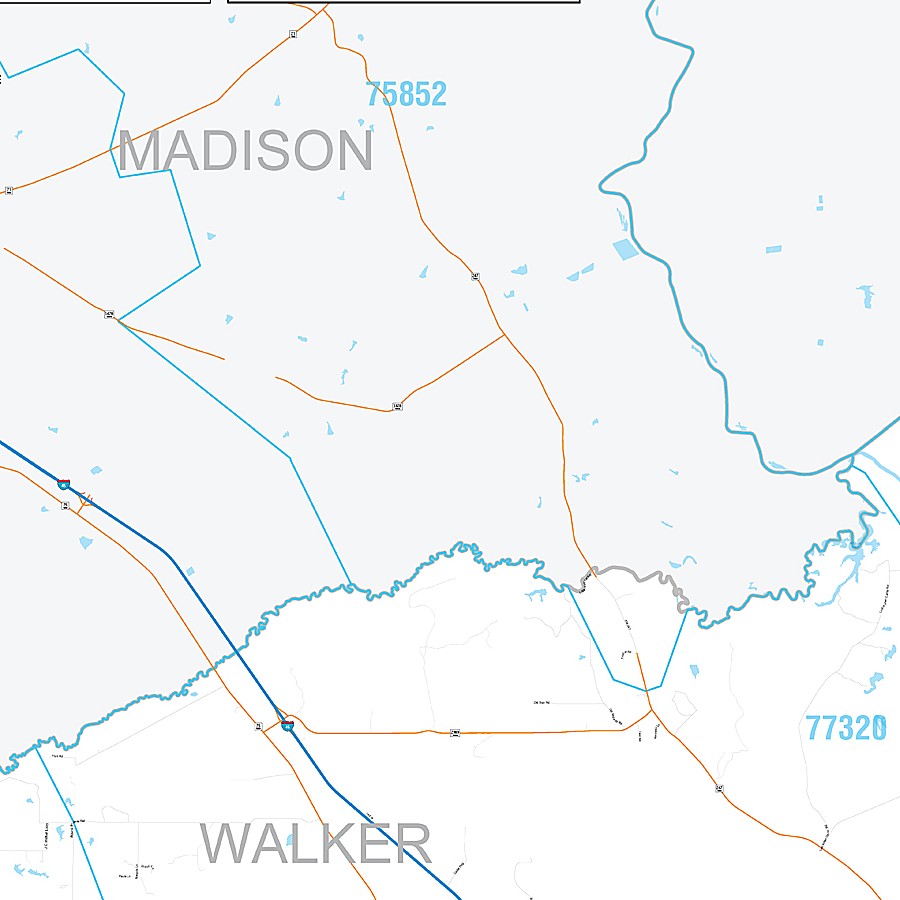 Walker County, TX Premium Style Wall Map