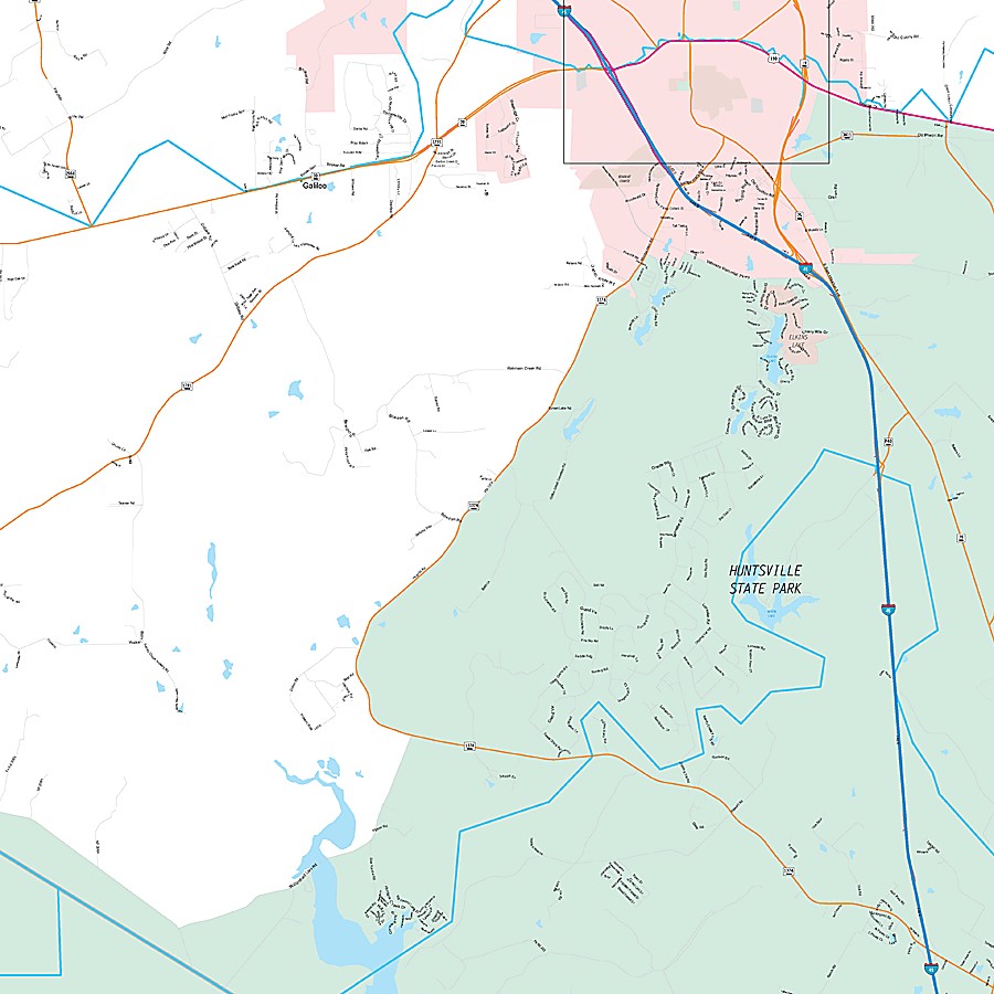 Walker County, TX Premium Style Wall Map