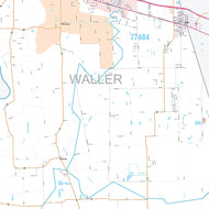 Waller County, TX Premium Style Wall Map