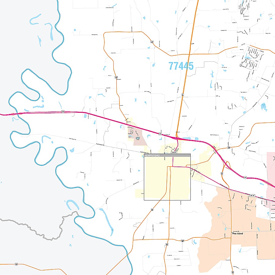 Waller County, TX Premium Style Wall Map