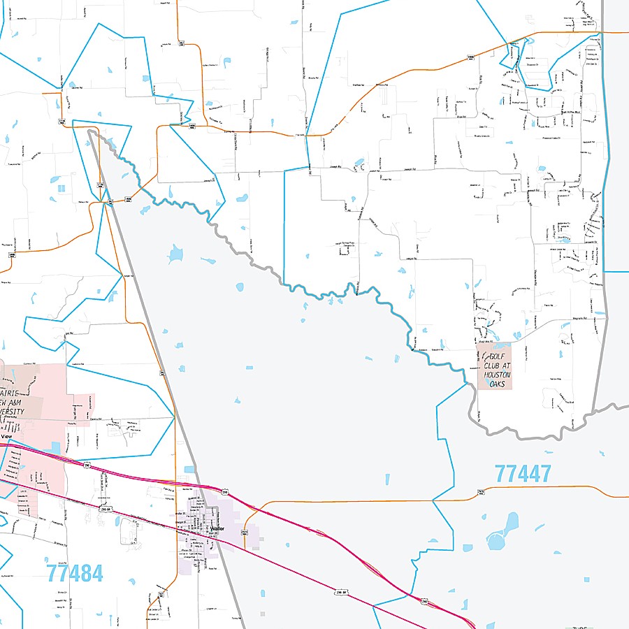 Waller County, TX Premium Style Wall Map