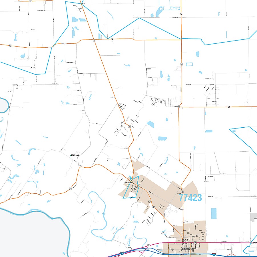 Waller County, TX Premium Style Wall Map