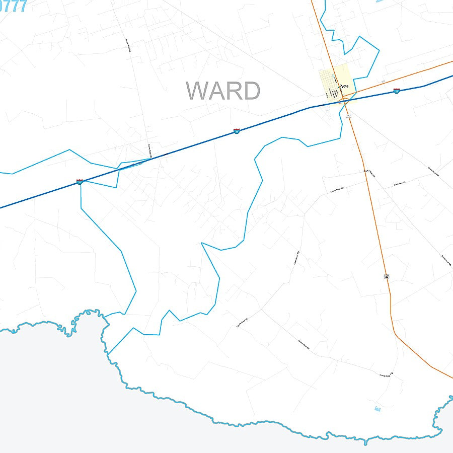 Ward County, TX Premium Style Wall Map