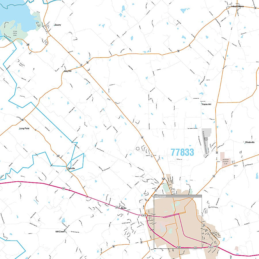 Washington County, TX Premium Style Wall Map