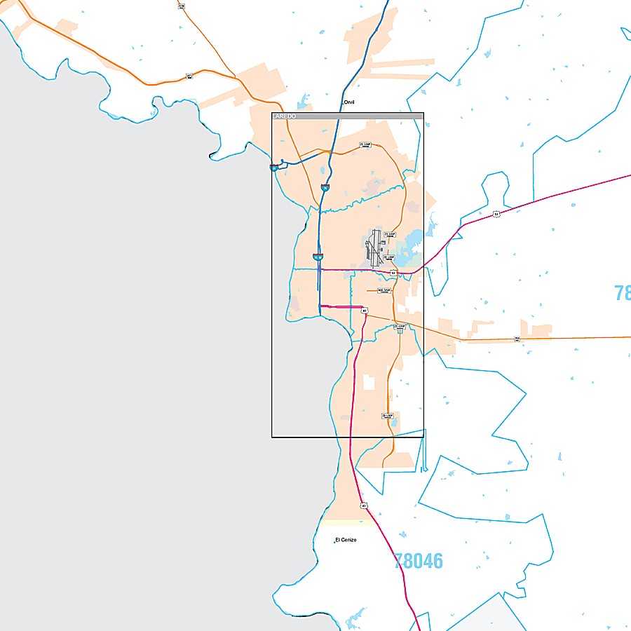 Webb County, TX Premium Style Wall Map