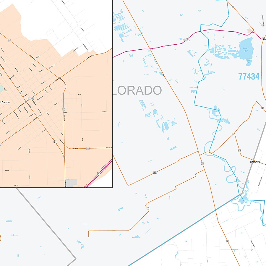 Wharton County, TX Premium Style Wall Map