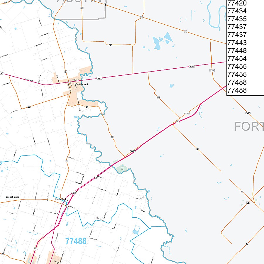 Wharton County, TX Premium Style Wall Map