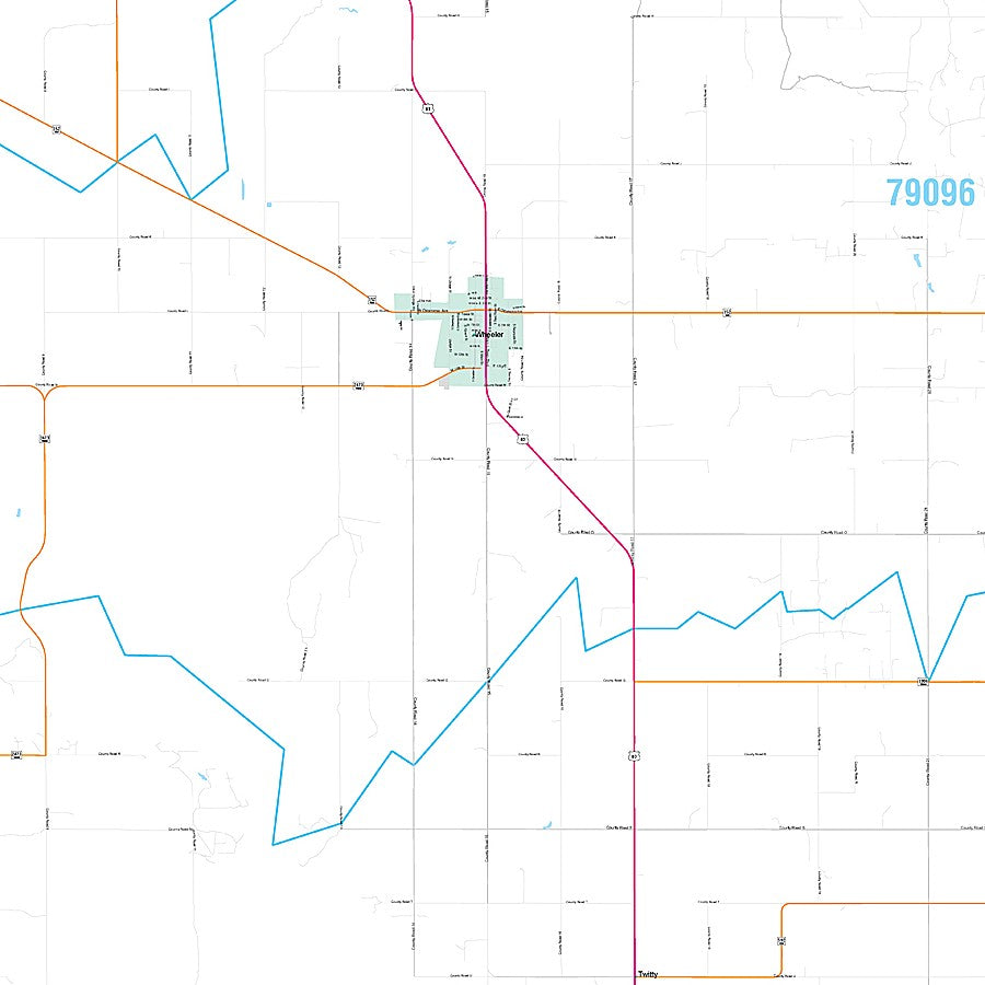Wheeler County, TX Premium Style Wall Map