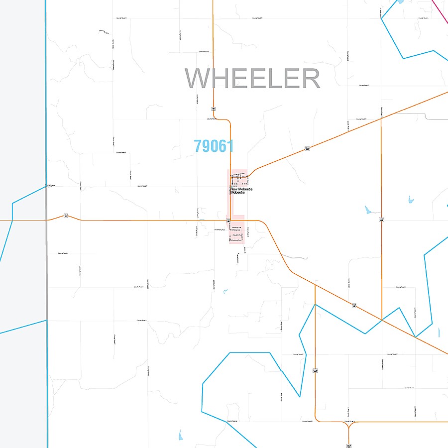 Wheeler County, TX Premium Style Wall Map