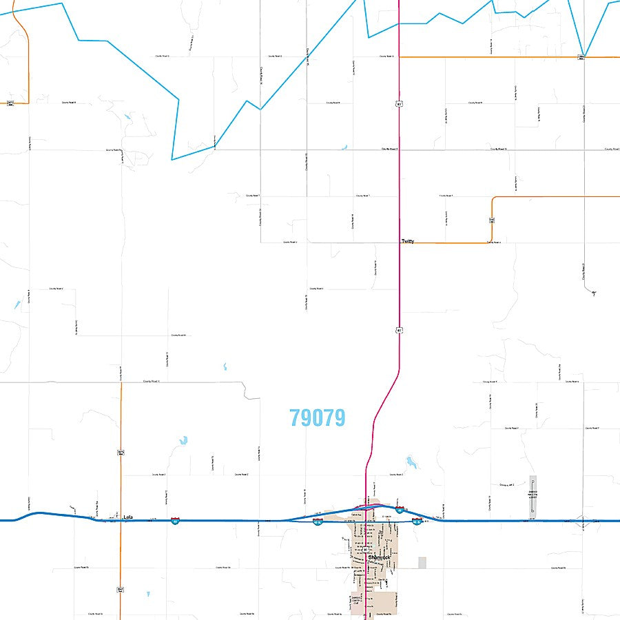 Wheeler County, TX Premium Style Wall Map