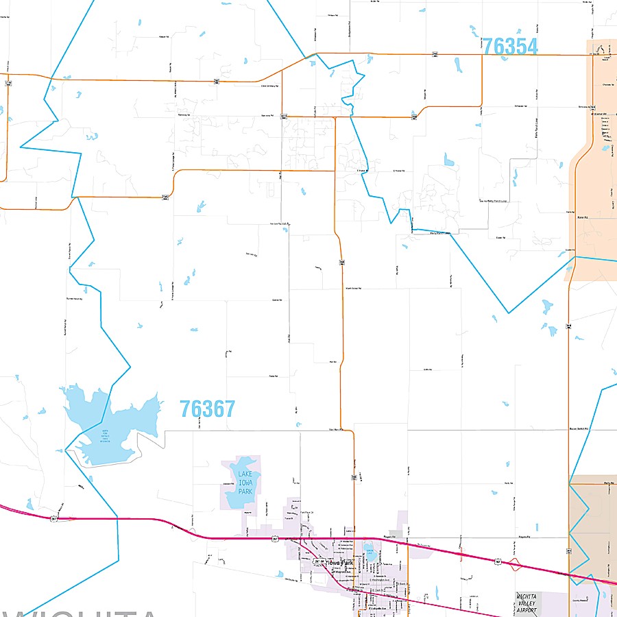 Wichita County, TX Premium Style Wall Map