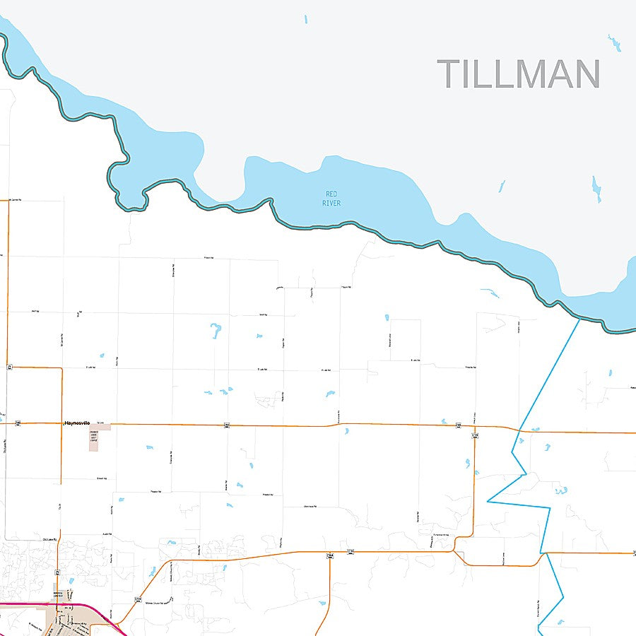 Wichita County, TX Premium Style Wall Map