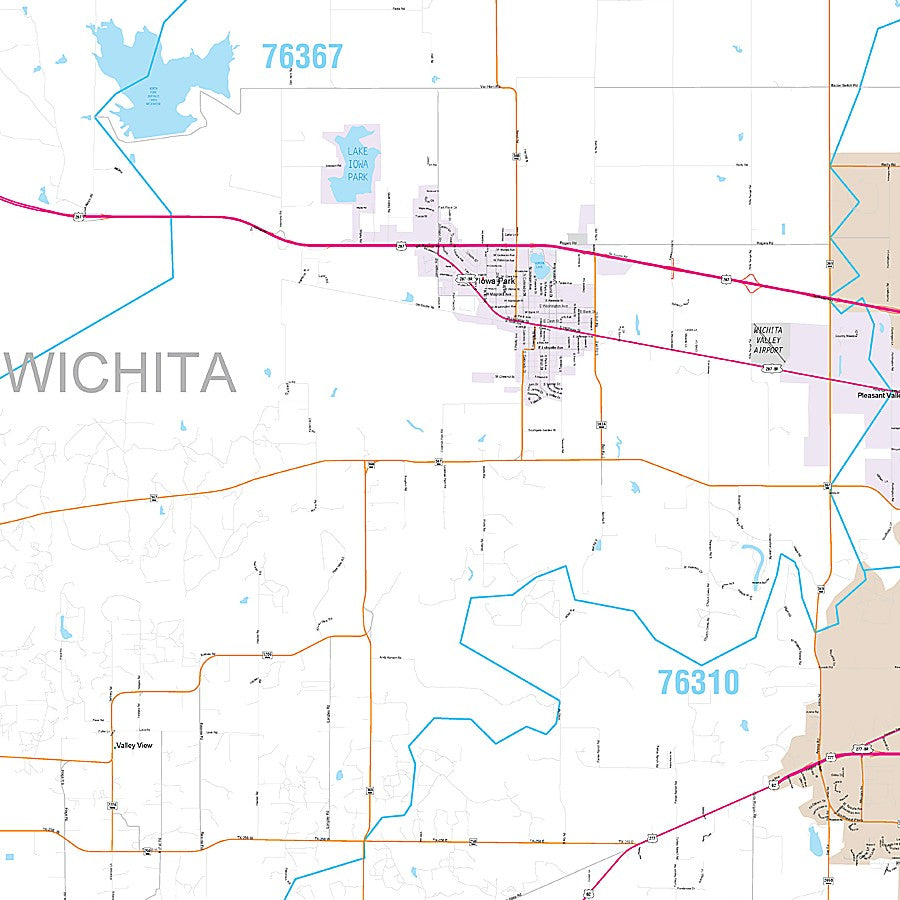 Wichita County, TX Premium Style Wall Map