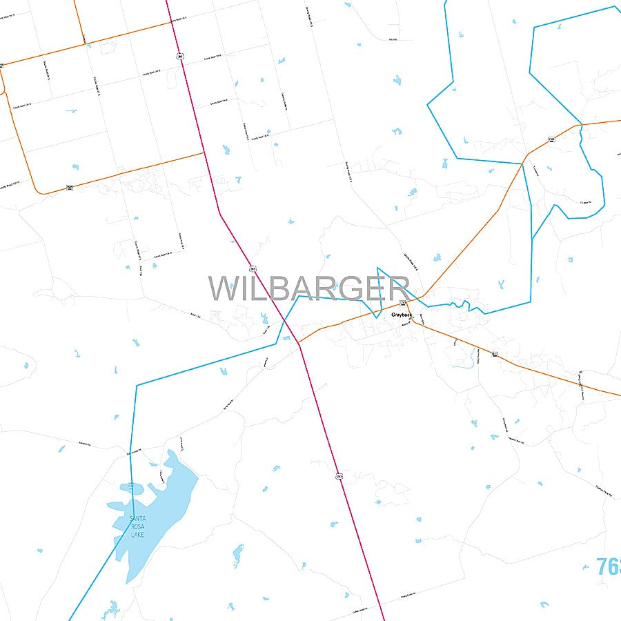 Wilbarger County, TX Premium Style Wall Map