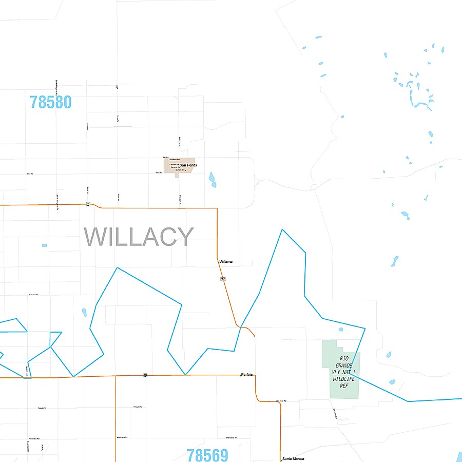 Willacy County, TX Premium Style Wall Map