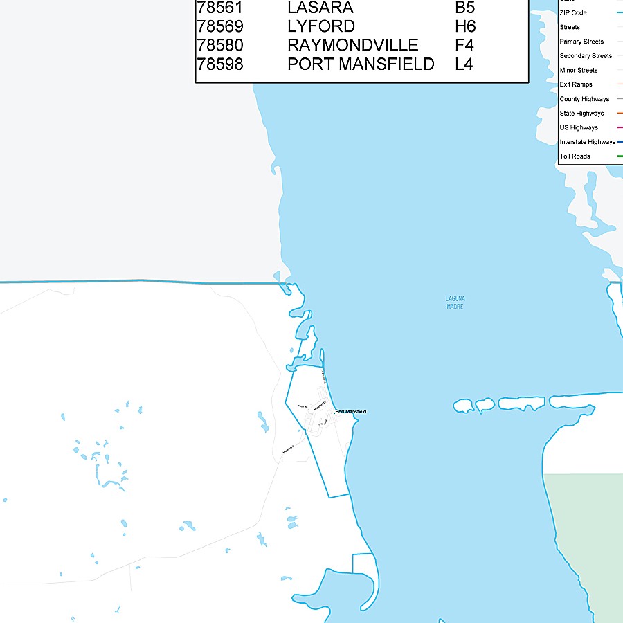 Willacy County, TX Premium Style Wall Map