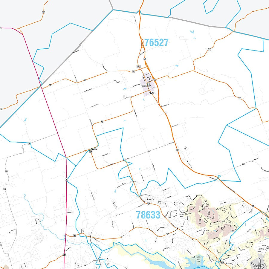 Williamson County, TX Premium Style Wall Map